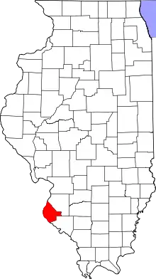 State map highlighting Monroe County