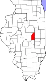 Map of Illinois highlighting Piatt County