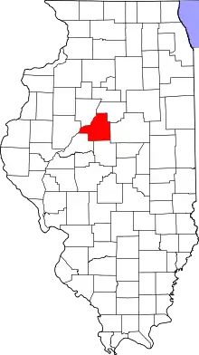 Map of Illinois highlighting Tazewell County