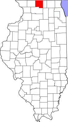 State map highlighting Winnebago County