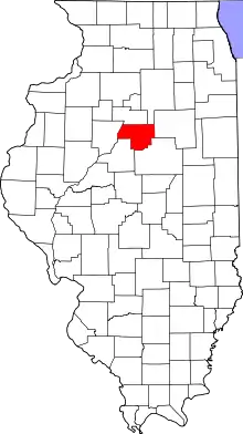 State map highlighting Woodford County