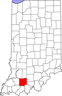 State map highlighting Dubois County