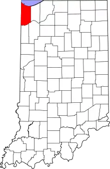 State map highlighting Lake County