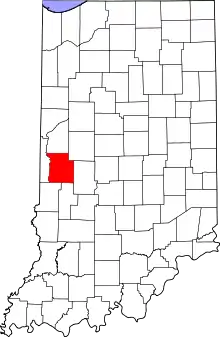 Parke County's location in Indiana