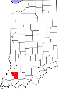 Map of Indiana highlighting Pike County