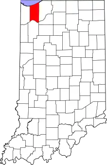 State map highlighting Porter County