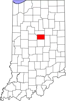 Map of Indiana highlighting Tipton County