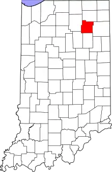 Whitley County's location in Indiana