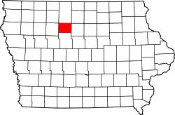 Humboldt County's location in Iowa