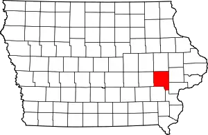 State map highlighting Johnson County