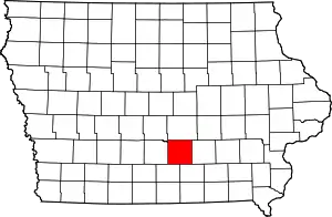 Map of Iowa highlighting Marion County