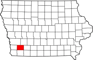 Map of Iowa highlighting Montgomery County