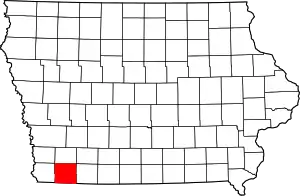 Map of Iowa highlighting Page County