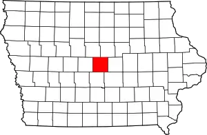 Map of Iowa highlighting Story County