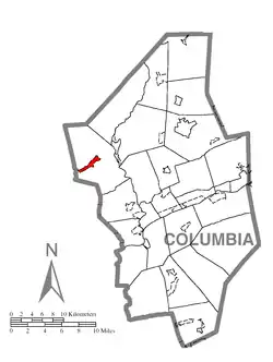 Location within Columbia County