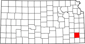 State map highlighting Neosho County