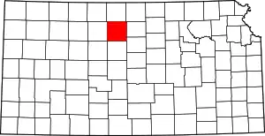 Map of Kansas highlighting Osborne County