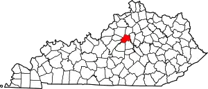 State map highlighting Anderson County