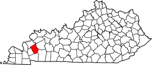 State map highlighting Caldwell County