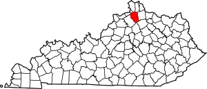 State map highlighting Grant County