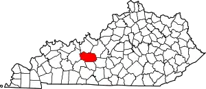 Map of Kentucky highlighting Grayson County