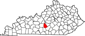 Map of Kentucky highlighting Green County