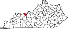 Map of Kentucky highlighting Hancock County