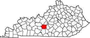 Map of Kentucky highlighting Hart County