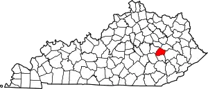 State map highlighting Lee County