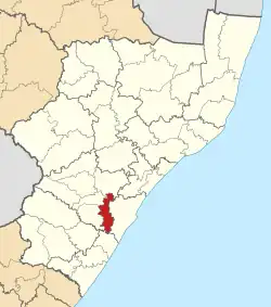 Location in KwaZulu-Natal