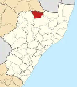 Location in KwaZulu-Natal