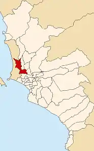 Location of San Martín de Porres in Lima