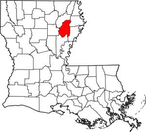 State map highlighting Franklin Parish