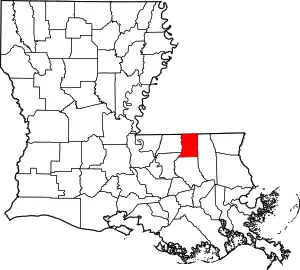 State map highlighting St. Helena Parish