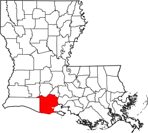 Map of Louisiana highlighting Vermilion Parish