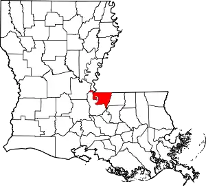 Map of Louisiana highlighting West Feliciana Parish