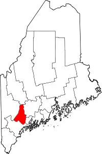 State map highlighting Androscoggin County