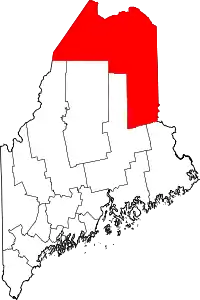 State map highlighting Aroostook County