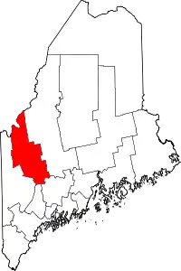 Map of Maine highlighting Franklin County