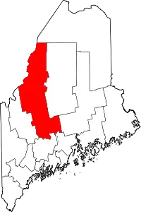 Map of Maine highlighting Somerset County