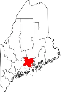 State map highlighting Waldo County