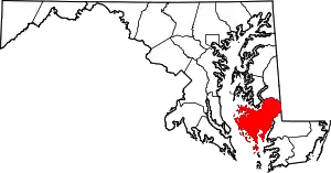 State map highlighting Dorchester County