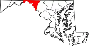 State map highlighting Washington County