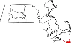 Location of Nantucket within Massachusetts