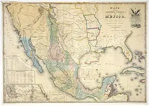 Image 42"Mapa de los Estados Unidos de Méjico by John Distrunell, the 1847 map used during the negotiations of the Treaty of Guadalupe Hidalgo ending the Mexican–American War. (from History of cartography)