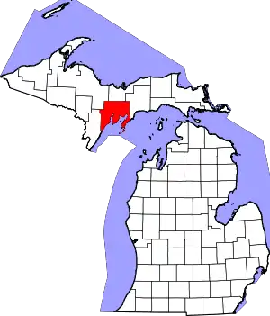 State map highlighting Delta County