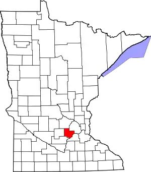 State map highlighting Carver County