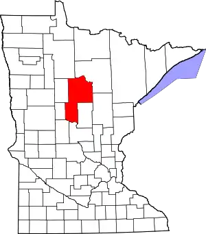 State map highlighting Cass County