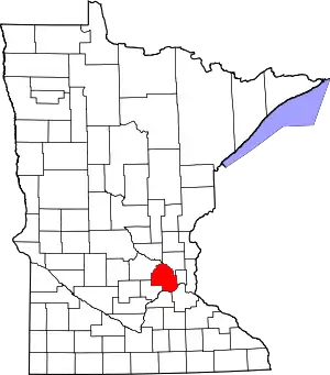 Map of Minnesota highlighting Hennepin County