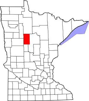 State map highlighting Hubbard County